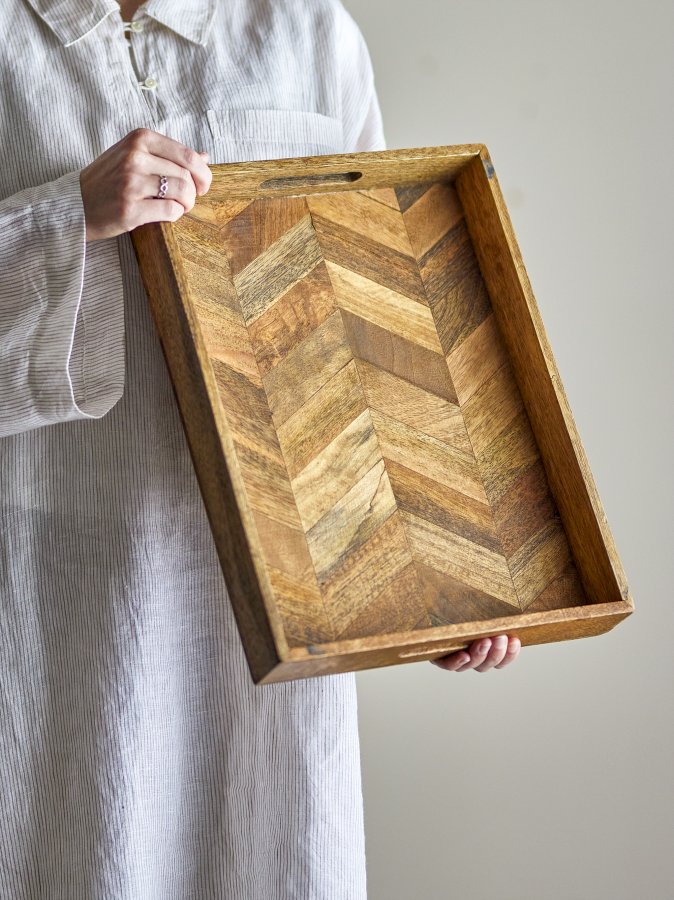 BLOOMINGVILLE Katalyn Serveringsbakke, Natur, FSC 100%® Mango