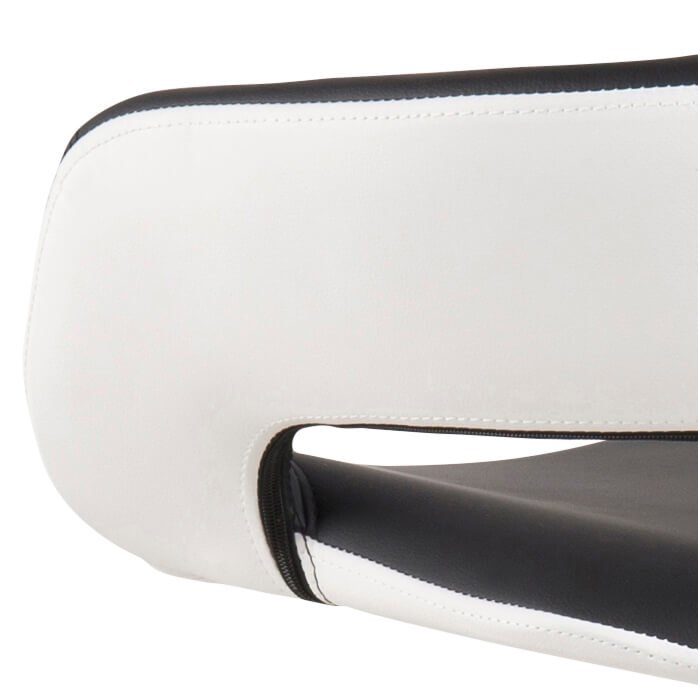 ACT NORDIC Grace barstol - sort/hvid lder PU, metalstel, m. trompetfod