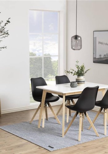 ACT NORDIC Raven spisebord - hvidt og natur tr, 80x120 