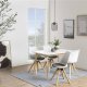 ACT NORDIC Raven spisebord - hvidt og natur tr, 80x120 