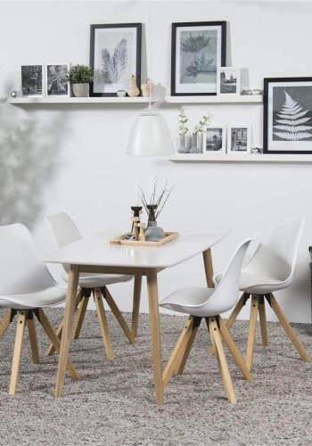 ACT NORDIC Nagano spisebord - hvid/natur egetr