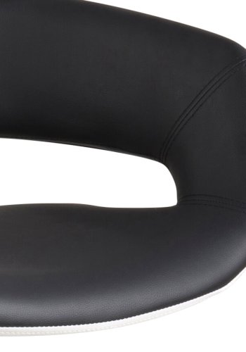 ACT NORDIC Grace barstol - sort/hvid lder PU, metalstel, m. trompetfod