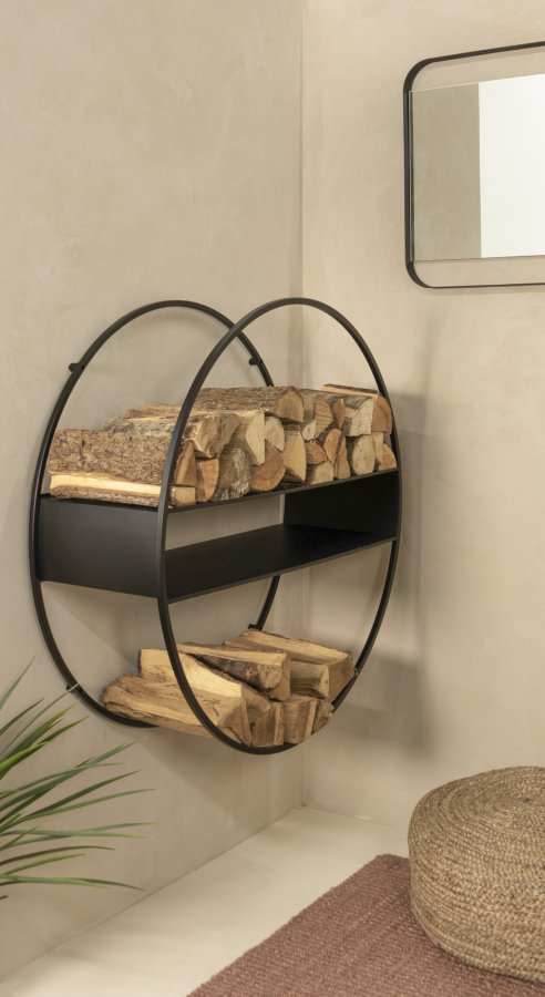 SPINDER DESIGN Timber Tumbler M brndeholder, vghngt, rund - sort stl (100)