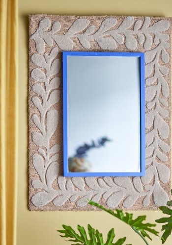 BLOOMINGVILLE Atle vgspejl, rektangulr - spejlglas og bl MDF (40x60)