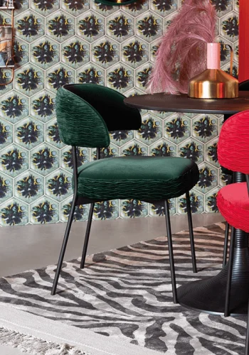 BOLD MONKEY The Winner Takes It All spisebordsstol - mrkegrn fljl og sort jern