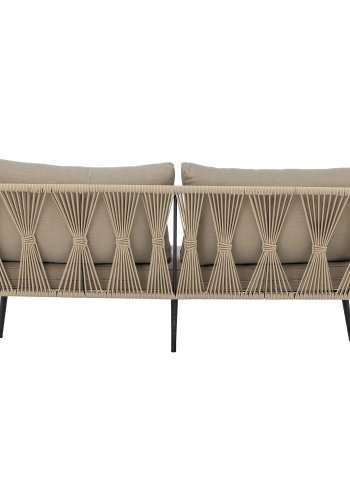 BLOOMINGVILLE Pavone havesofa, m. beigebrune puder - lysebrun polyesterreb og sort metal