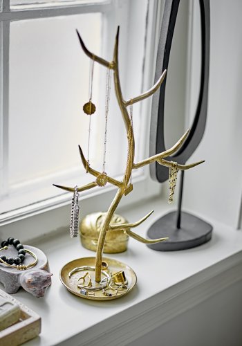 BLOOMINGVILLE Avoa bordspejl, organisk - spejlglas og sort jern/MDF (L14,5xH50xB10)