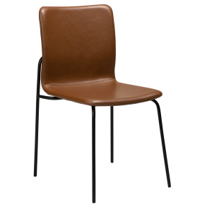 DAN-FORM Woof spisebordsstol - vintage lysebrun kunstlder og sort stl