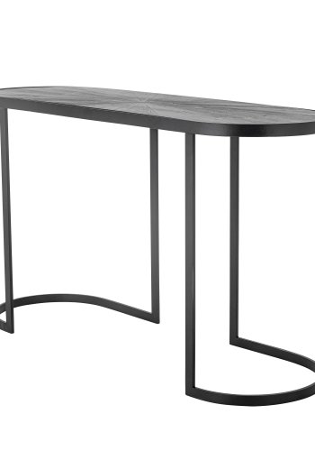 BLOOMINGVILLE Carter konsolbord, oval - sort fyrretr og sort metal (110x38,5)
