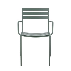 BLOOMINGVILLE Monsi havestol, m. armln, stabelbar - grn galvaniseret jern