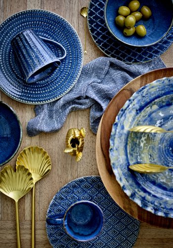 CREATIVE COLLECTION Elanor Tallerken, Bl, Stentj