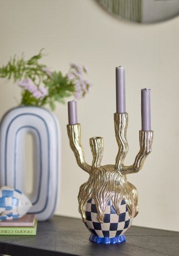 BLOOMINGVILLE Medusa Lysestage, Guld, Polyresin