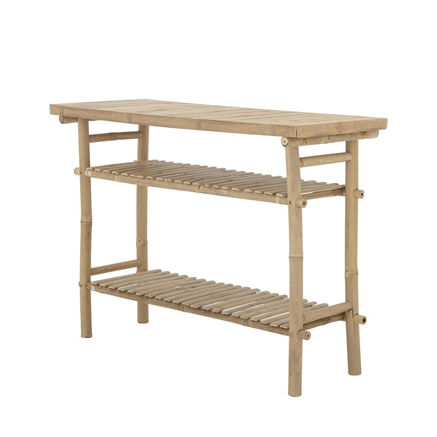 BLOOMINGVILLE Sole sidebord, m. 2 hylder - natur bambus (100x40)