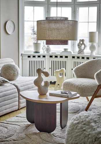 BLOOMINGVILLE Camino loungestol - natur stof og brun gummitr