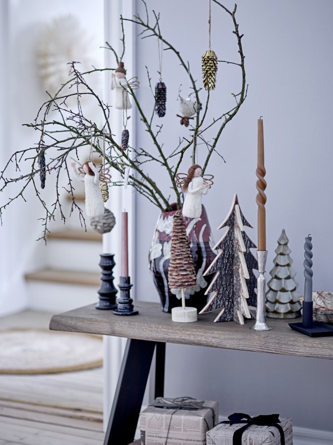 BLOOMINGVILLE Twist Stearinlys, Gr, Parafin, st af 4