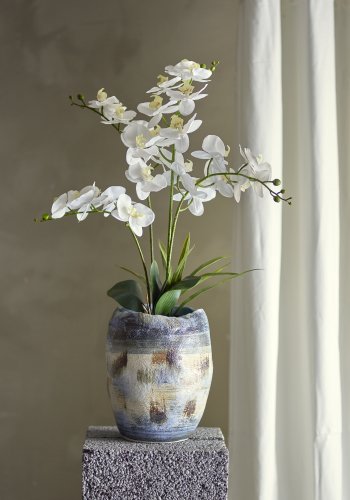 BLOOMINGVILLE Orchid kunstig plante - hvid og grn plastik