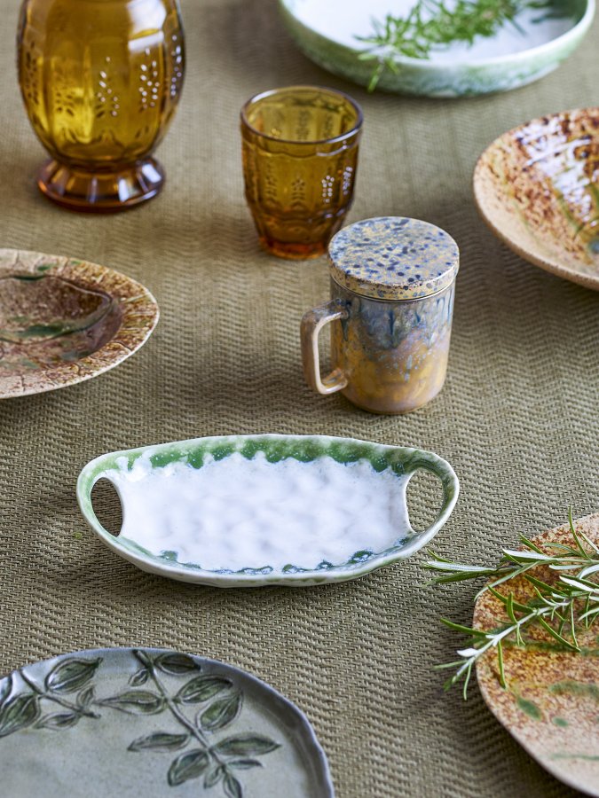 CREATIVE COLLECTION Prim Serveringsfad, Grn, Stentj