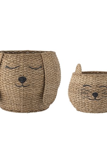 BLOOMINGVILLE MINI Milus kurv - brun bankuan grs og rattan (st af 2)