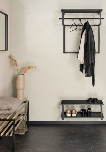 SPINDER DESIGN Rizzoli/Marco Black Edition skohylde, m. 2 hylder - sort stl (B:71)