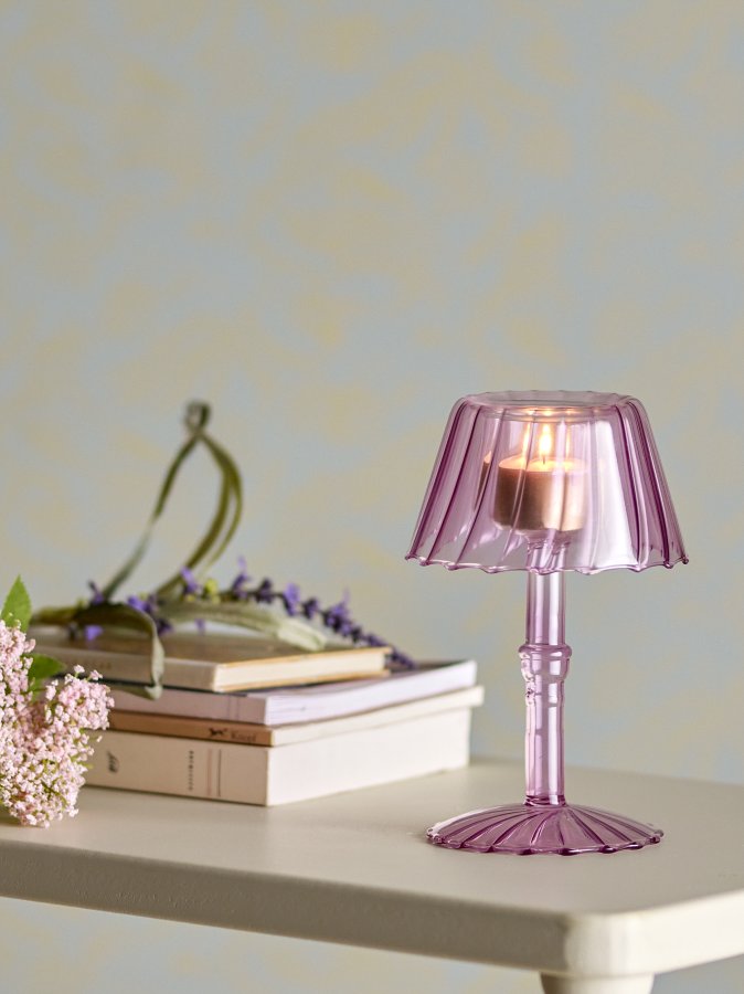 BLOOMINGVILLE Cisco Fyrfadsstage, Rosa, Glas