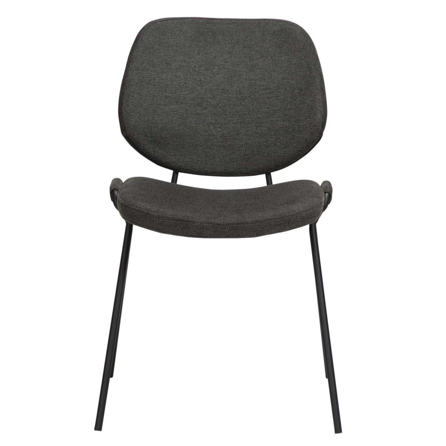 DAN-FORM Yeet spisebordsstol - sort stof og sort stl