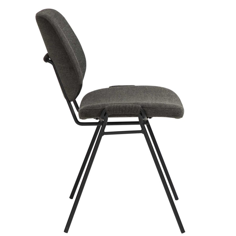 DAN-FORM Yeet spisebordsstol - sort stof og sort stl