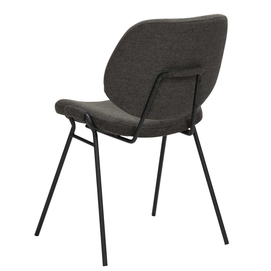 DAN-FORM Yeet spisebordsstol - sort stof og sort stl