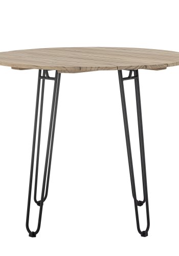 BLOOMINGVILLE Molito havebord, rund - natur teaktr og sort metal (90)