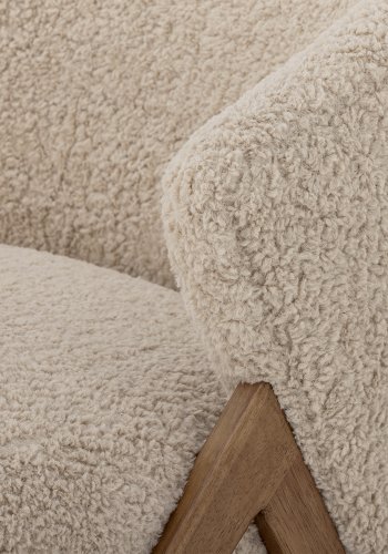 BLOOMINGVILLE Camino loungestol - natur stof og brun gummitr