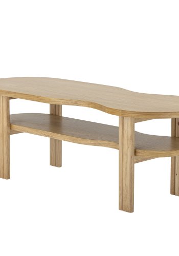 BLOOMINGVILLE Valria sofabord, m. 1 hylde, organisk - natur egefinér (120x43)