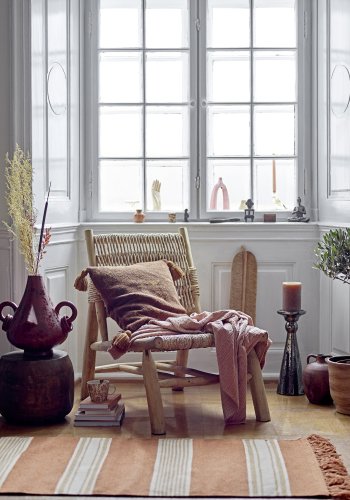 BLOOMINGVILLE Ruthy loungestol - natur bananblade og teaktr