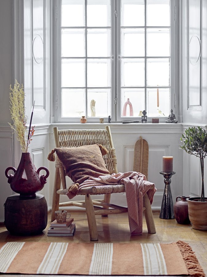 BLOOMINGVILLE Ruthy loungestol - natur bananblade og teaktr