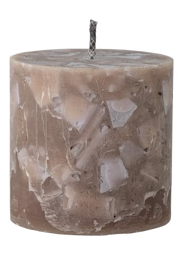 BLOOMINGVILLE Terrazzo udendrs stearinlys, rund - brun paraffin (15)
