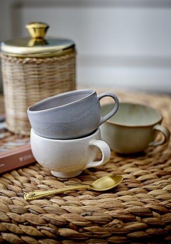 BLOOMINGVILLE Abas krukke, m. lg - rattan og messing rustfrit stl (st af 2)