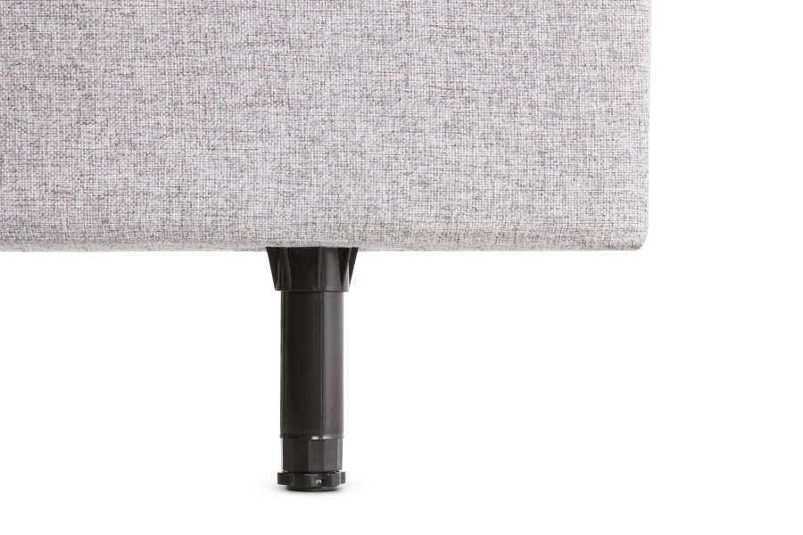 Plain sengegavl, hjdejusterbar - antracitgr polyester stof (L:140)