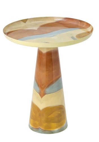 BLOOMINGVILLE Brooke sidebord, rund - gul og multifarvet metal (45,5)