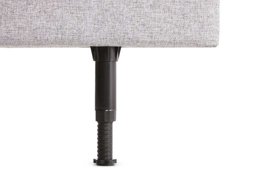 Plain sengegavl, hjdejusterbar - antracitgr polyester stof (L:140)