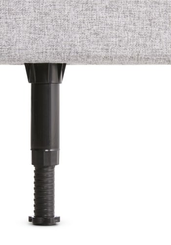 Plain sengegavl, hjdejusterbar - lysegr polyester stof (L:140)