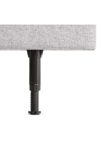 Plain sengegavl, hjdejusterbar - lysegr polyester stof (L:180)