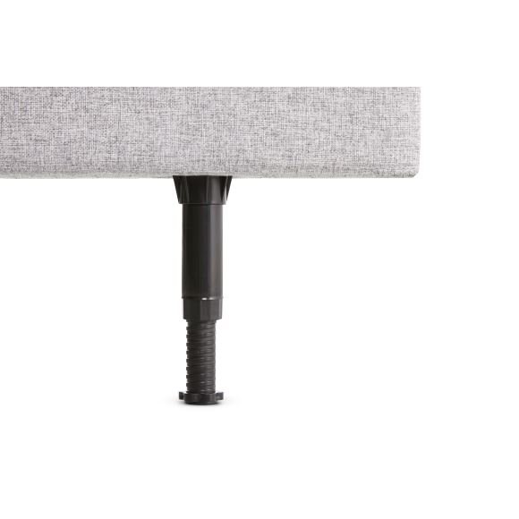 Plain sengegavl, hjdejusterbar - lysegr polyester stof (L:180)