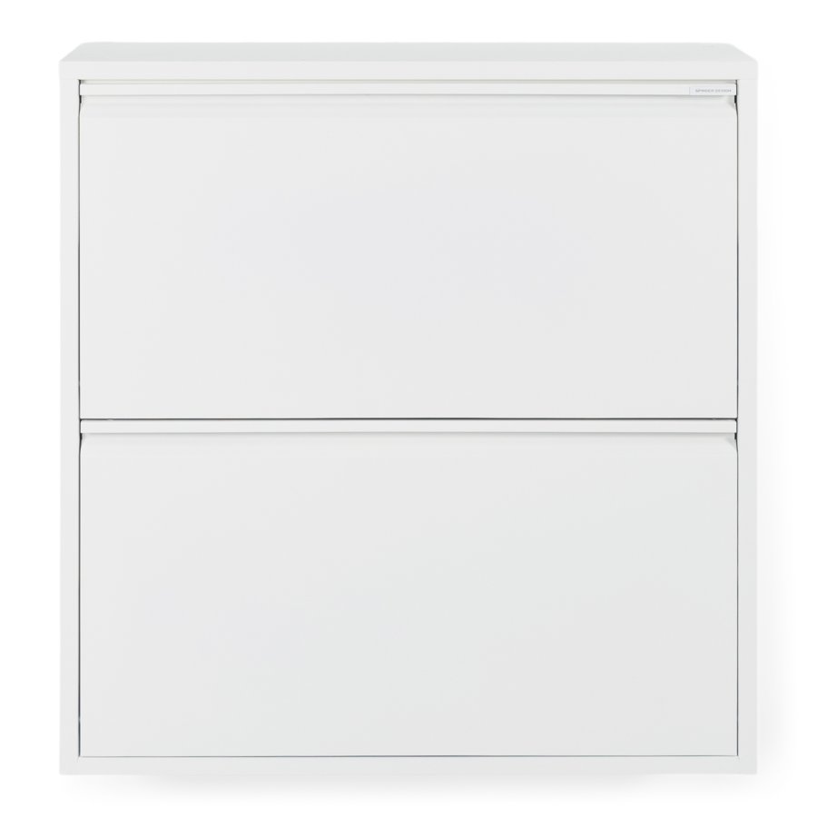 SPINDER DESIGN Billy 2 skoskab, m. 2 lger - hvid stl