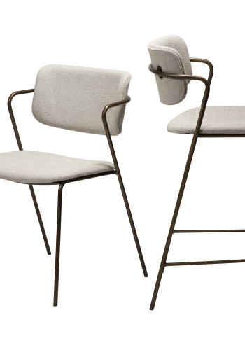 DAN-FORM ZED Stol Cashmere bouclé stof m. antikke messing ben