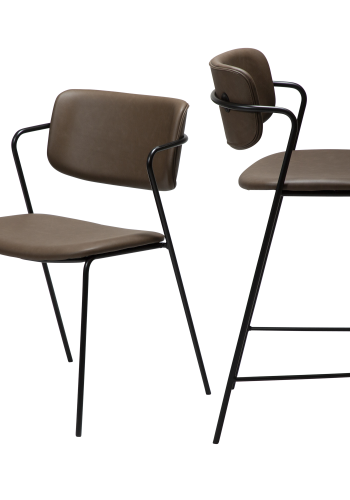 DAN-FORM ZED Bordskammel Major brunt imiteret lder m. sorte metal ben