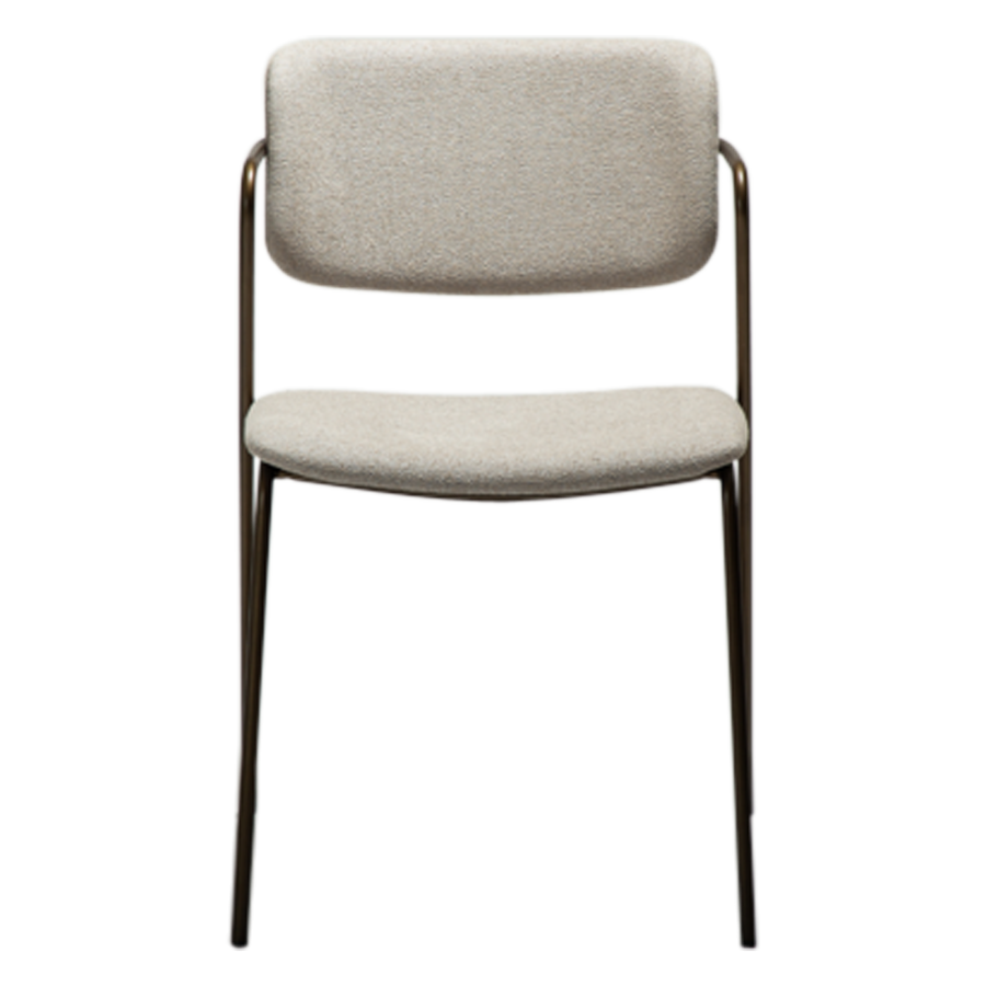 DAN-FORM ZED Stol Cashmere bouclé stof m. antikke messing ben