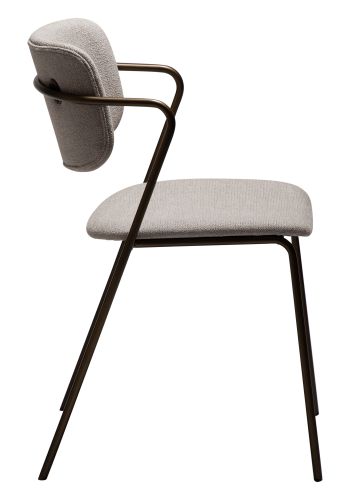 DAN-FORM ZED Stol Cashmere bouclé stof m. antikke messing ben