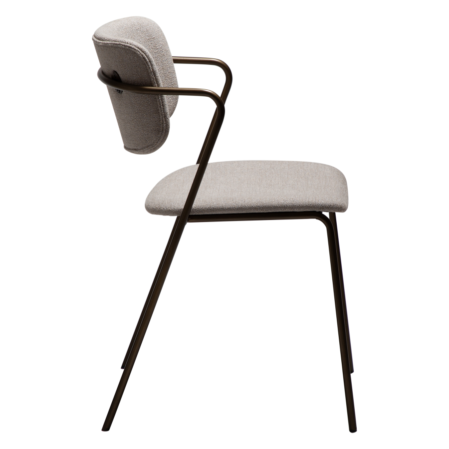 DAN-FORM ZED Stol Cashmere bouclé stof m. antikke messing ben