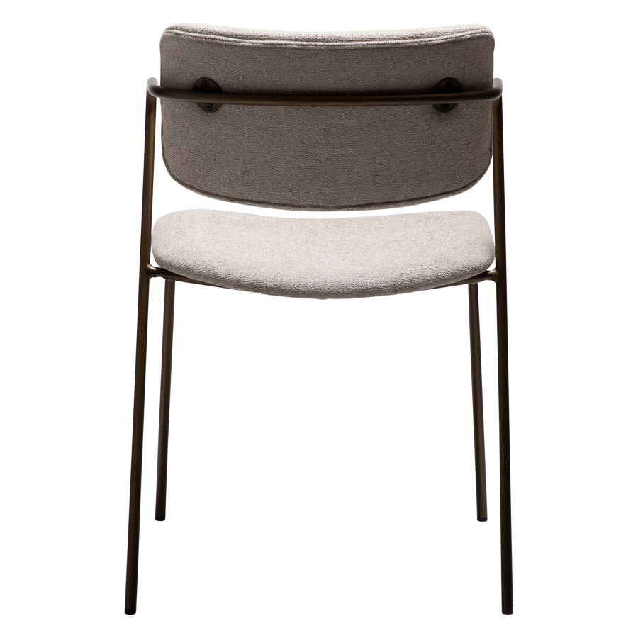 DAN-FORM ZED Stol Cashmere bouclé stof m. antikke messing ben