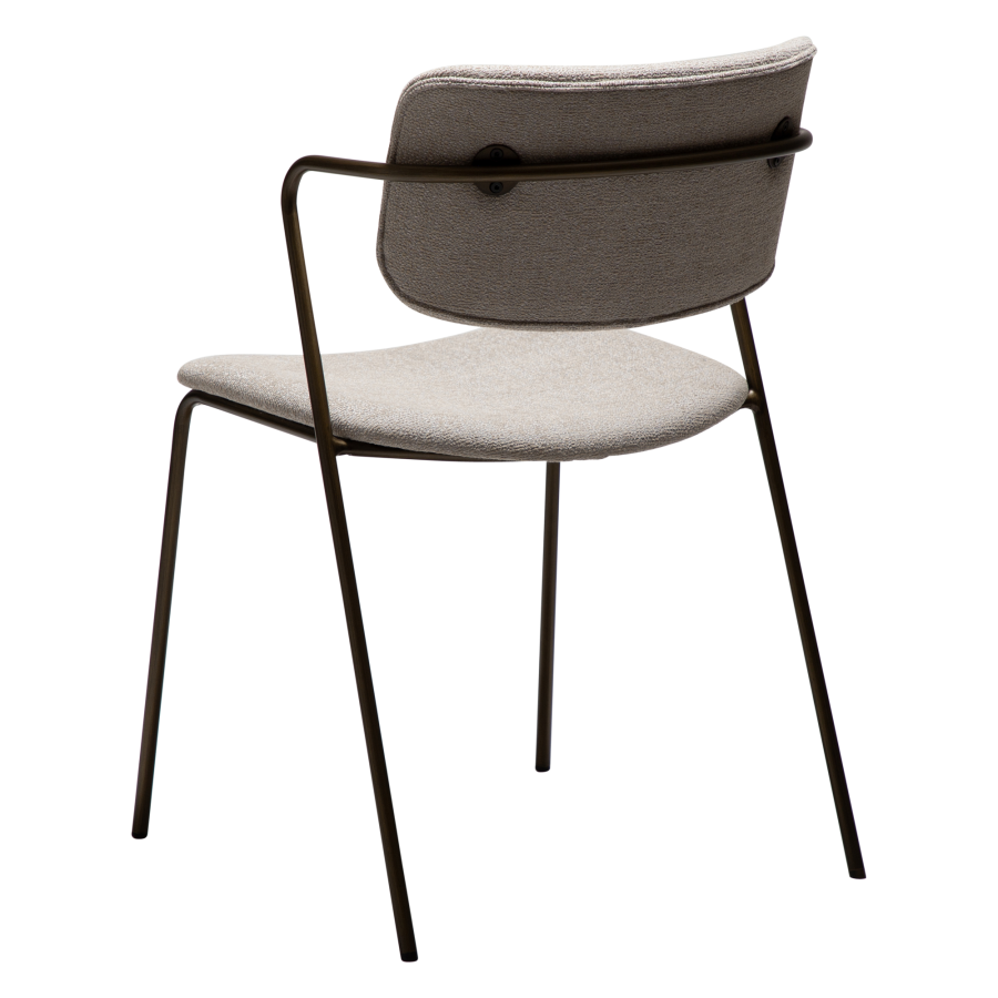 DAN-FORM ZED Stol Cashmere bouclé stof m. antikke messing ben