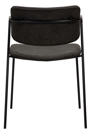 DAN-FORM Zed spisebordsstol, m. armln - sort stof og sort metal