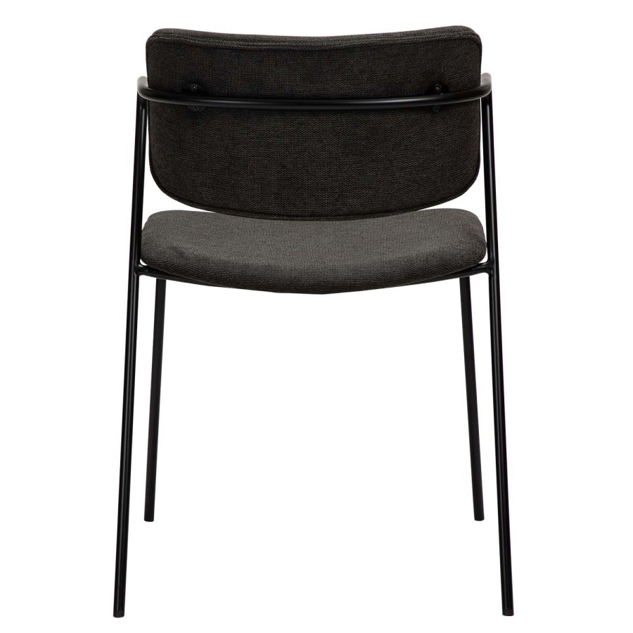 DAN-FORM Zed spisebordsstol, m. armln - sort stof og sort metal